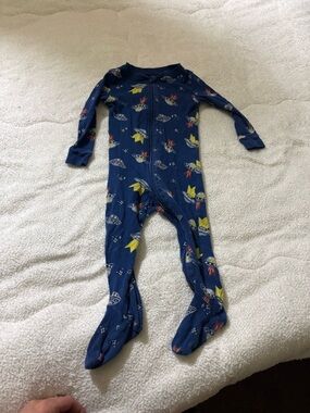 Target Navy Blue Rocket Print Footed One-Piece